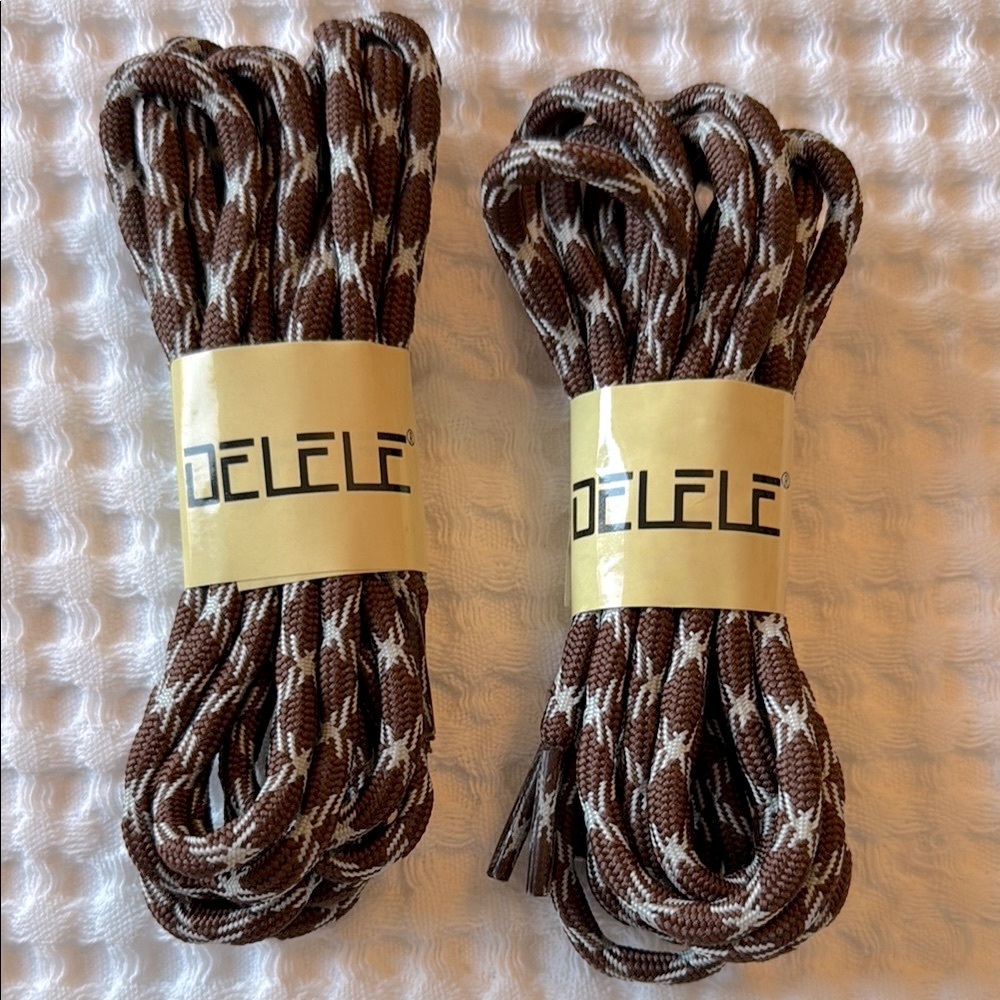 DELELE Brown Patterned Shoelaces - Picture 3 of 4